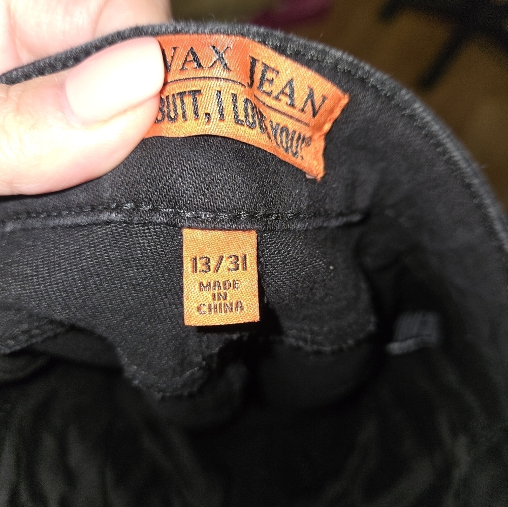 WAX JEANS Womens/junior 13x31 Wax Slim Black Jeans - Picture 2 of 6